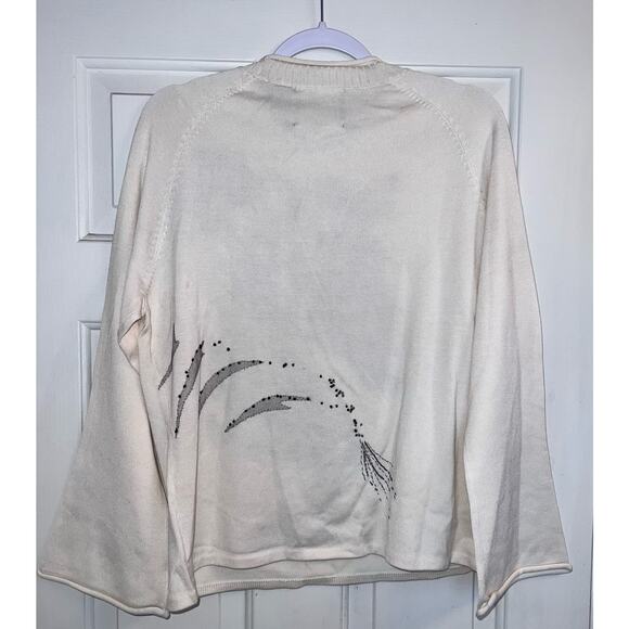 Michael Simon Vintage Zebra Beaded Spun Silk Blend Sweater - Size Large - OG - Picture 7 of 9